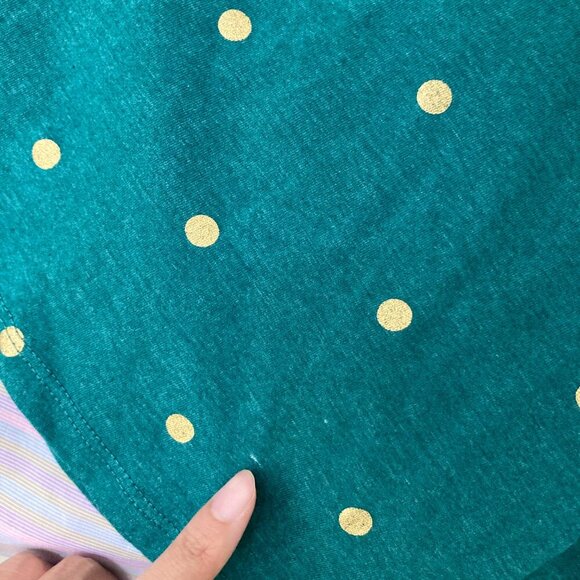 New Lane Bryant Green Polka Dot Round Neck Long Sleeve Top size 18/20 Stretch - Picture 8 of 8